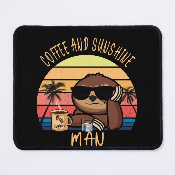 Item preview, Man Coffee and sunshine vintage sunset sloth designed and sold by TipTopTapo.