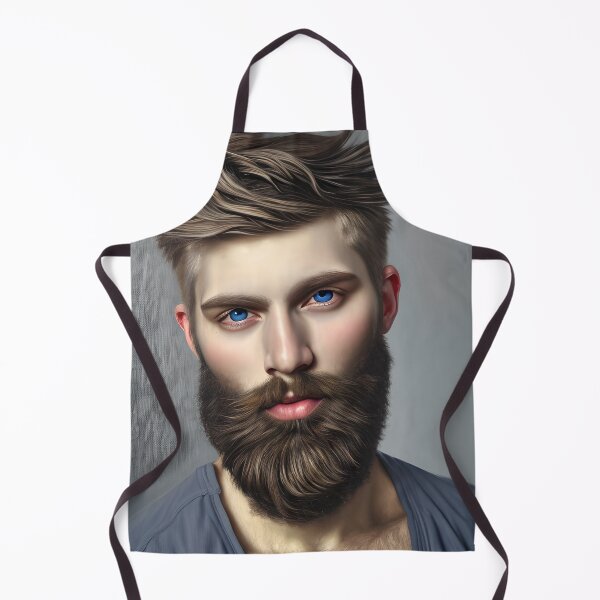 Item preview, Romatic Portrait of a Brown Haired, Bearded Man with Blue Eyes designed and sold by LthrDaddyBear.