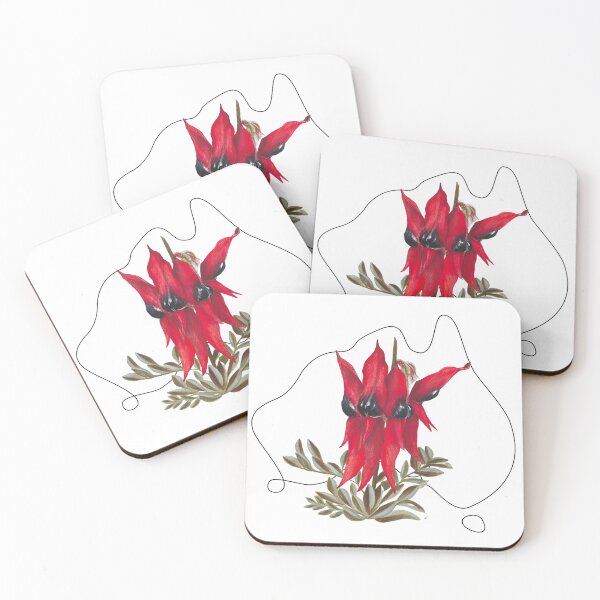 Item preview, Flowers of Australia - Sturt's Dessert Pea designed and sold by Violet Grant.