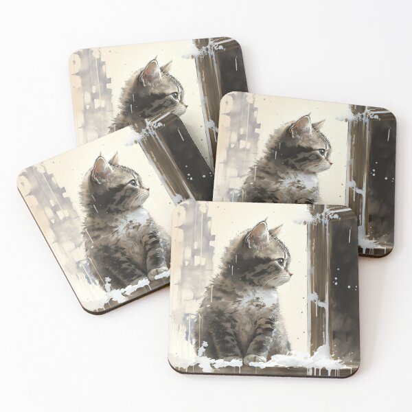 Item preview, Tabby Kitten in Snowy Window designed and sold by Electric-Llama.