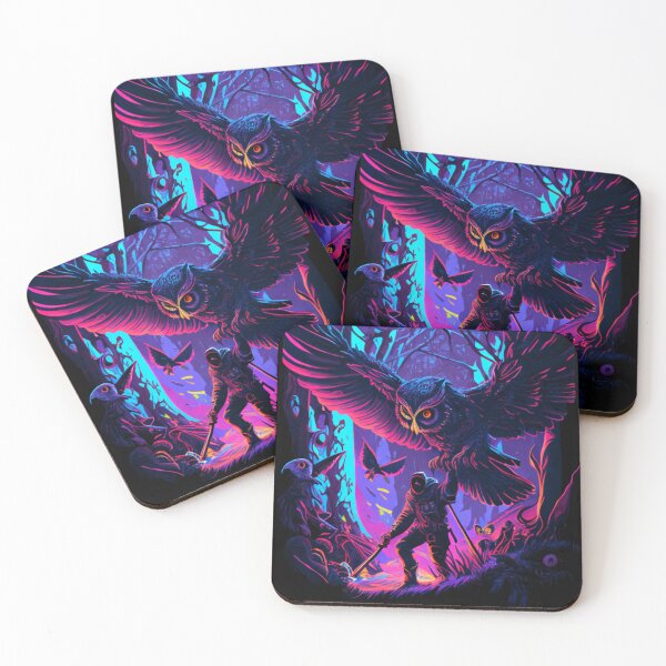 Item preview, Psychedelic giant owl taking its owner to fly away designed and sold by Newtaste-Store.