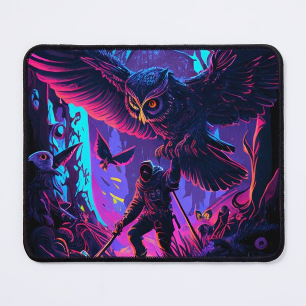 Item preview, Psychedelic giant owl taking its owner to fly away designed and sold by Newtaste-Store.