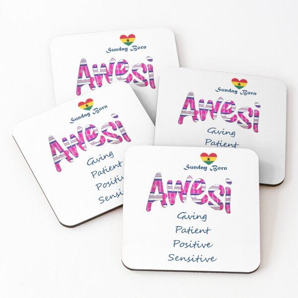 Item preview, Sunday Born Ghanaian Female Name 'Awesi' in pink designed and sold by WhoWeAre.