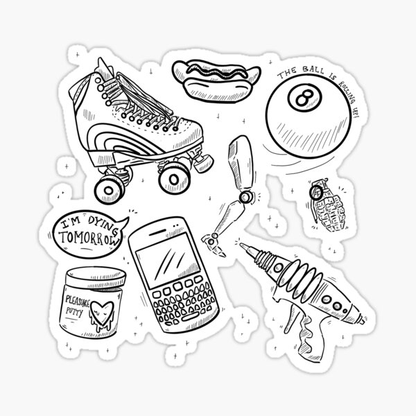 Starstruck Tattoo Flash Sheet Sticker For Sale By Spaghetti Hoes Redbubble 2530