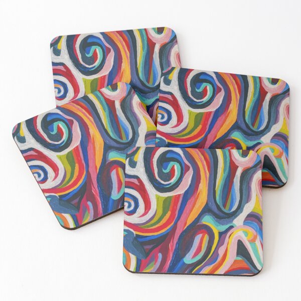 Item preview, Trippy Rainbow Acrylic Painting - Vibrant Swirly Design designed and sold by Lucidesigns.