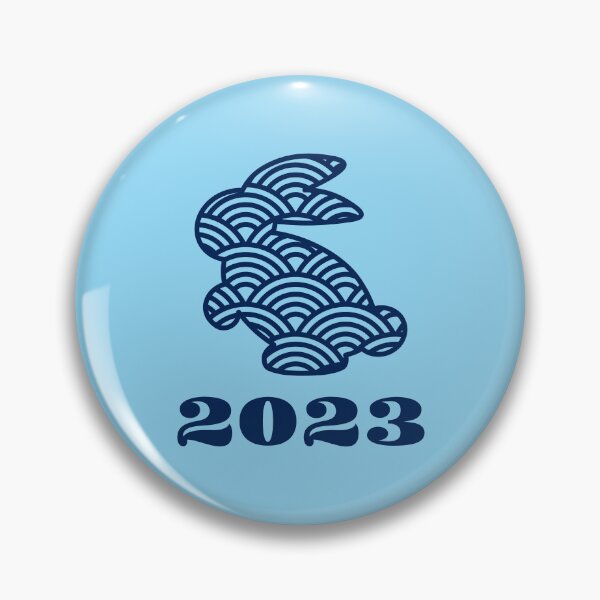 Item preview, Water Rabbit 2023, Year of The Water Rabbit, Lunar New Year, Blue background designed and sold by BearAndCat.