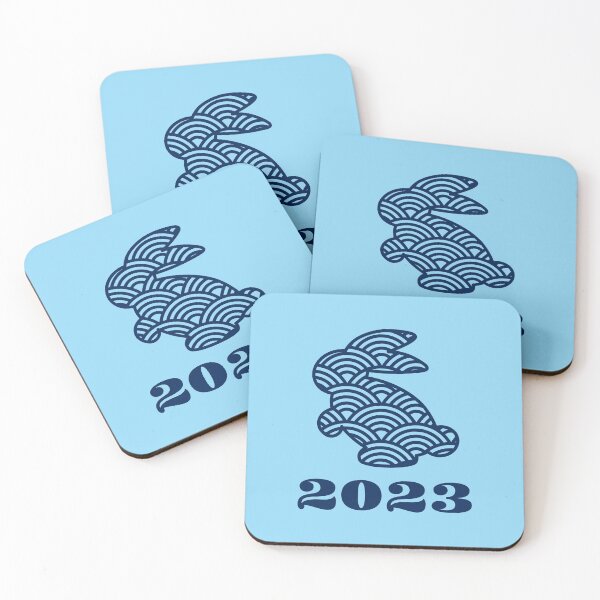 Item preview, Water Rabbit 2023, Year of The Water Rabbit, Lunar New Year, Blue background designed and sold by BearAndCat.