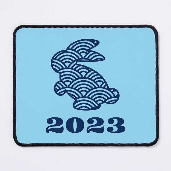 Item preview, Water Rabbit 2023, Year of The Water Rabbit, Lunar New Year, Blue background designed and sold by BearAndCat.
