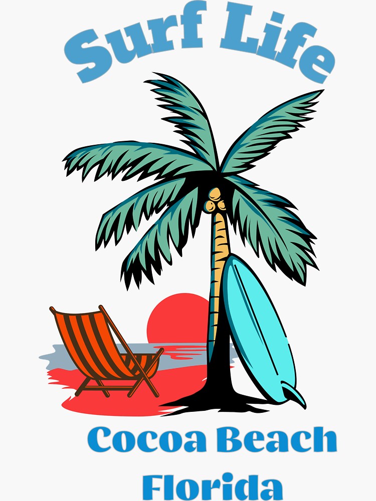 "Surf Life Cocoa Beach Florida Coconuts" Sticker for Sale by