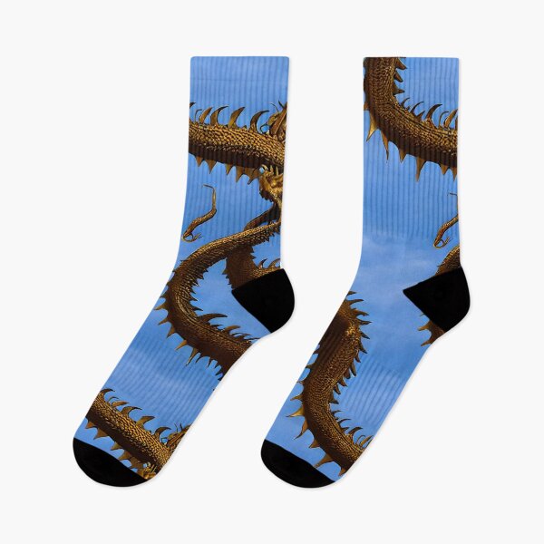 Item preview, Gold Dragon and Blue Sky 2 - Seamless Pattern designed and sold by Chubuter.