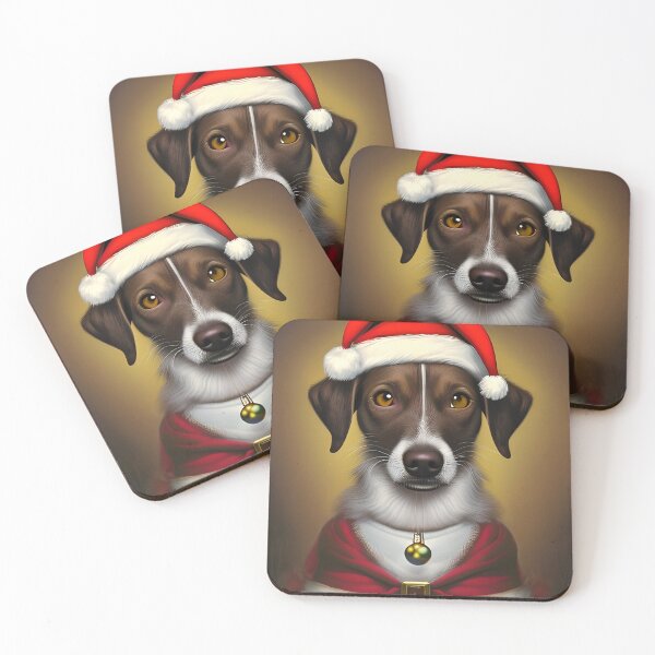 Item preview, Christmas Mountain Cur Wearing A Santa Hat designed and sold by ZenEverAI.