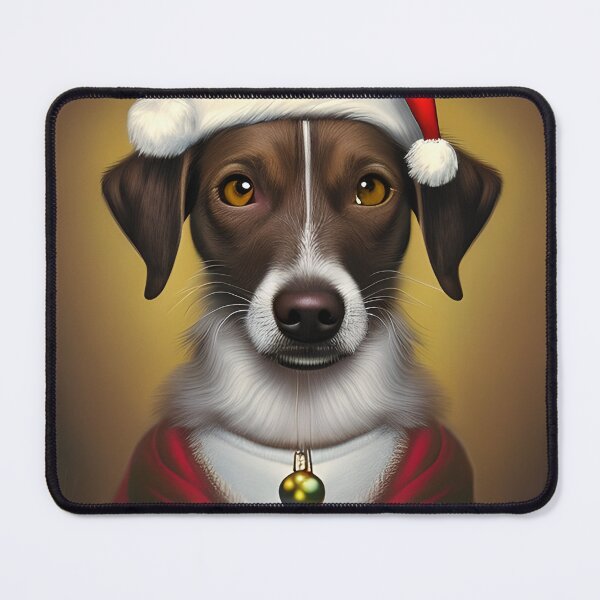 Item preview, Christmas Mountain Cur Wearing A Santa Hat designed and sold by ZenEverAI.