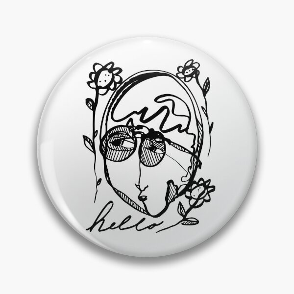 Item preview, Hello Darlin Abstract Face with Glasses and Flowers Line Art Design designed and sold by SleepingInCo.