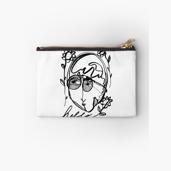 Item preview, Hello Darlin Abstract Face with Glasses and Flowers Line Art Design designed and sold by SleepingInCo.