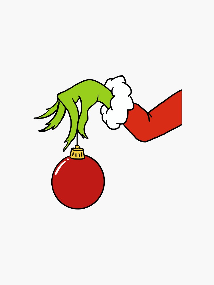  Grinch Hand Holding Ornament Sticker For Sale By DesignsForU2 Redbubble