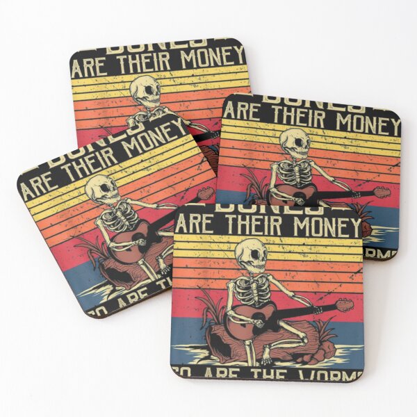 Item preview, Bones Are Their Money Skeleton Playing Guitar Retro Vintage designed and sold by shkeeralfii.