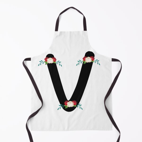 Item preview, Floral Black Monogram V designed and sold by ModernStyleBoho.