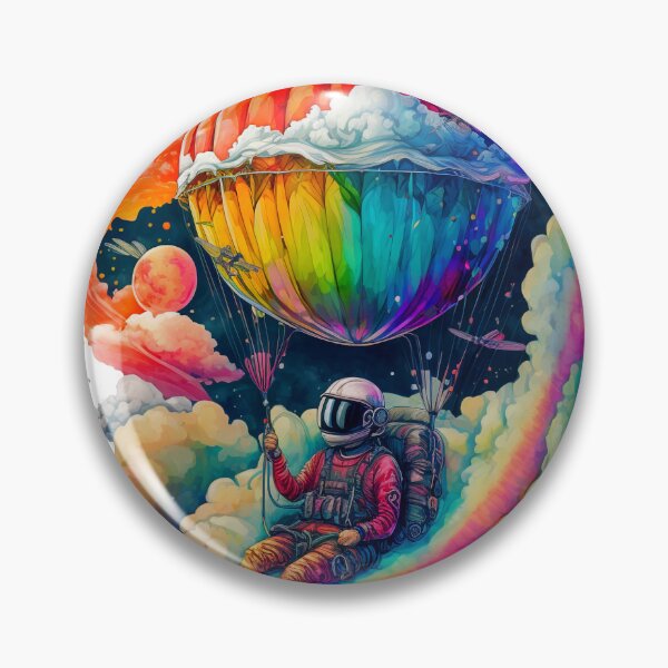 Item preview, Astronaut hanging on hot airballoon designed and sold by Rebelka.