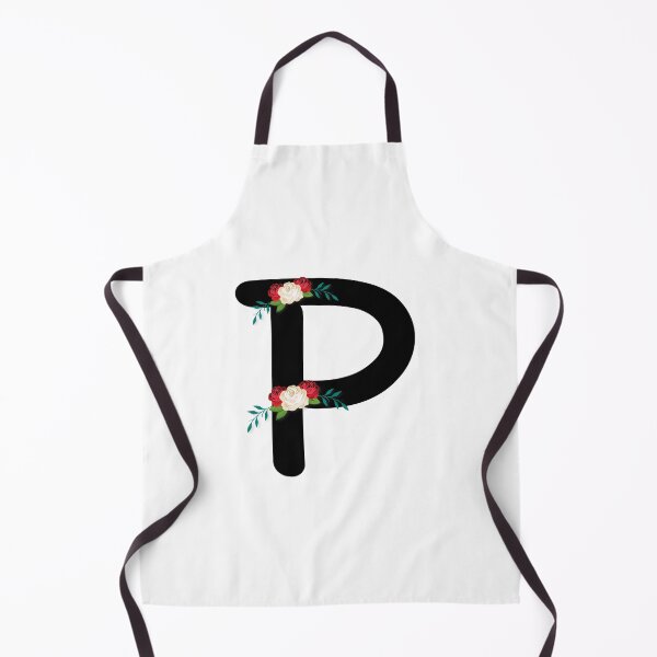 Item preview, Floral Black Monogram P designed and sold by ModernStyleBoho.