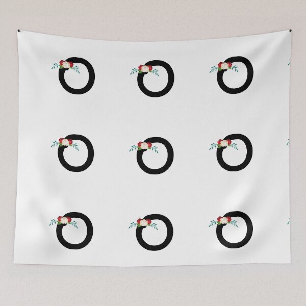 Item preview, Floral Black Monogram O designed and sold by ModernStyleBoho.