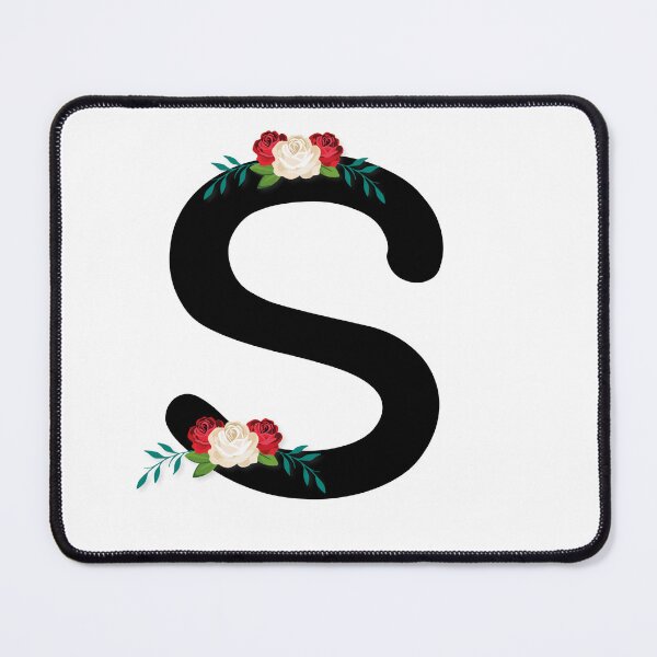 Item preview, Floral Black Monogram S designed and sold by ModernStyleBoho.