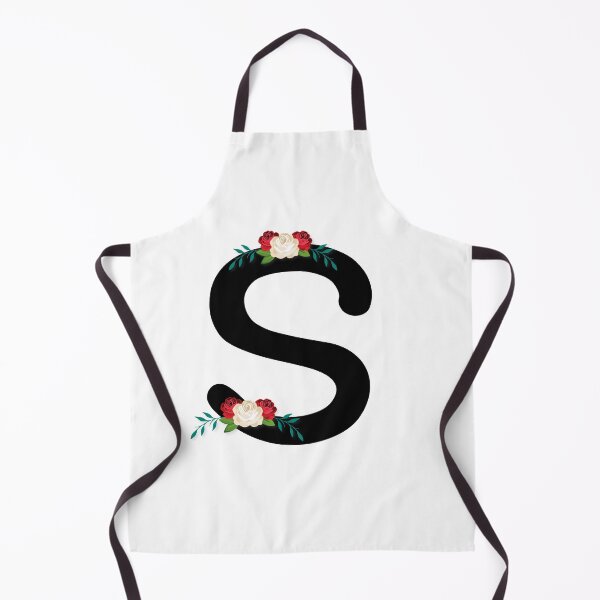 Item preview, Floral Black Monogram S designed and sold by ModernStyleBoho.