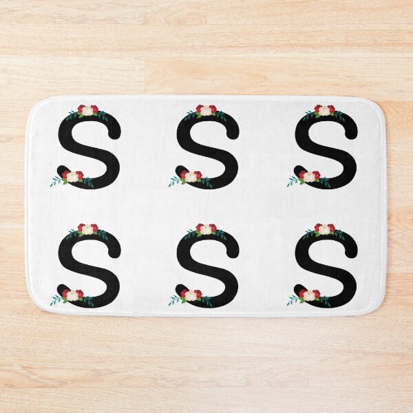 Item preview, Floral Black Monogram S designed and sold by ModernStyleBoho.
