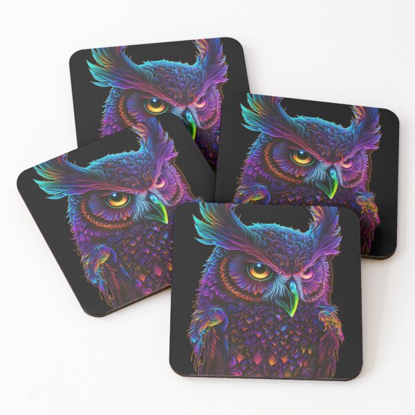 Item preview, Cyberdelic owl designed and sold by Newtaste-Store.