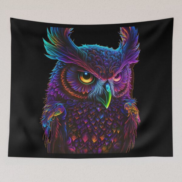 Item preview, Cyberdelic owl designed and sold by Newtaste-Store.