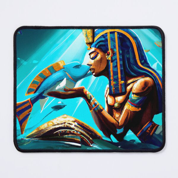 Item preview, Ancient Pharaoh Kissing a Fish : Blue Masterpiece designed and sold by QuotezArtist.