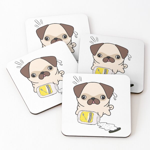 Item preview, Cute Pug Spilled Mayonnaise Jar designed and sold by Pet Station.