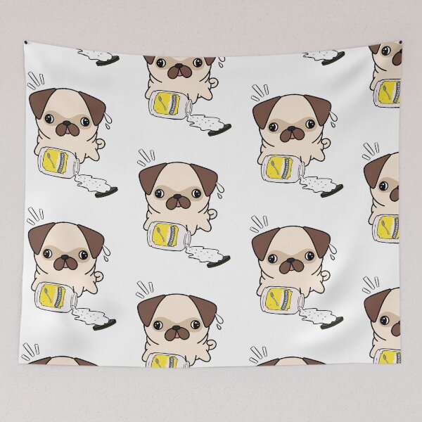 Item preview, Cute Pug Spilled Mayonnaise Jar designed and sold by Pet Station.