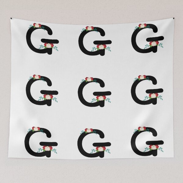 Item preview, Floral Black Monogram G designed and sold by ModernStyleBoho.