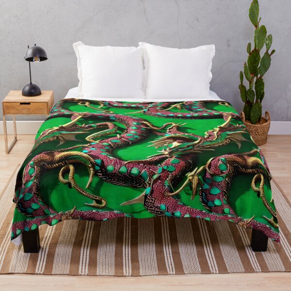 Item preview, Red, Gold And Green Dragon - Seamless Pattern designed and sold by Chubuter.