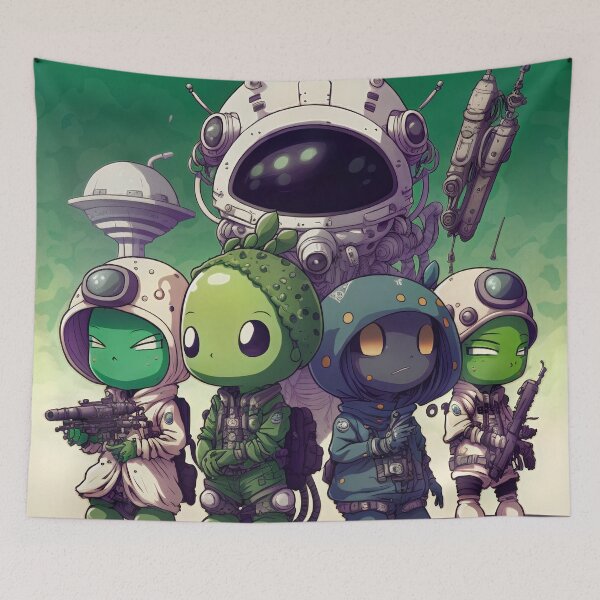 Item preview, Alien gang cartoon designed and sold by Rebelka.