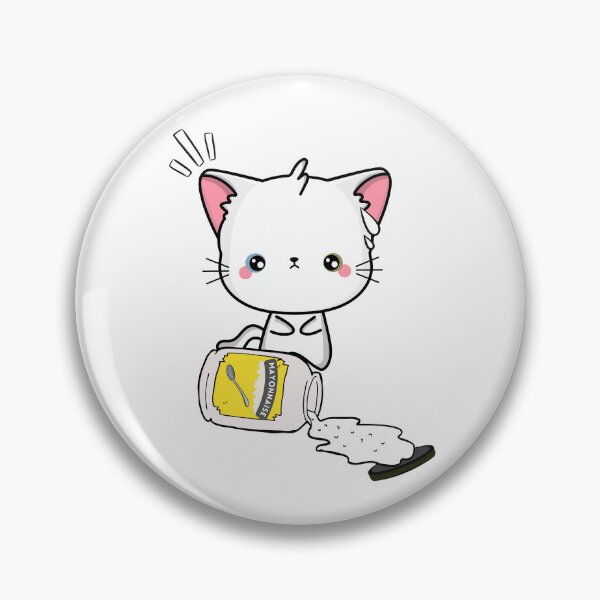 Item preview, Cute White Cat Spilled Mayonnaise designed and sold by Pet Station.