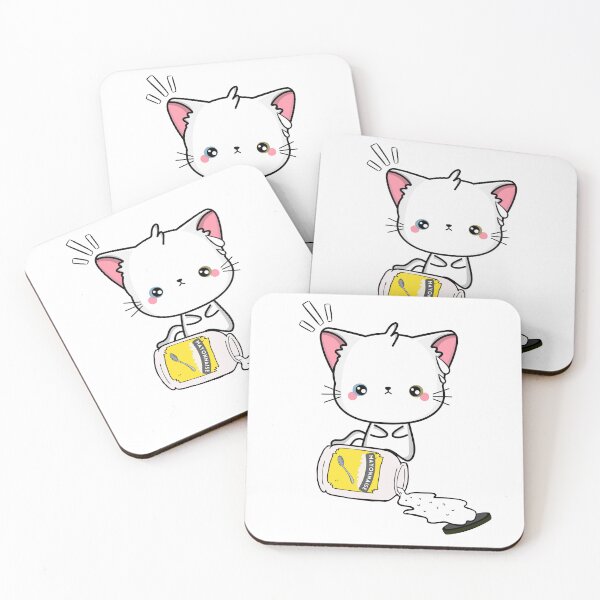 Item preview, Cute White Cat Spilled Mayonnaise designed and sold by Pet Station.