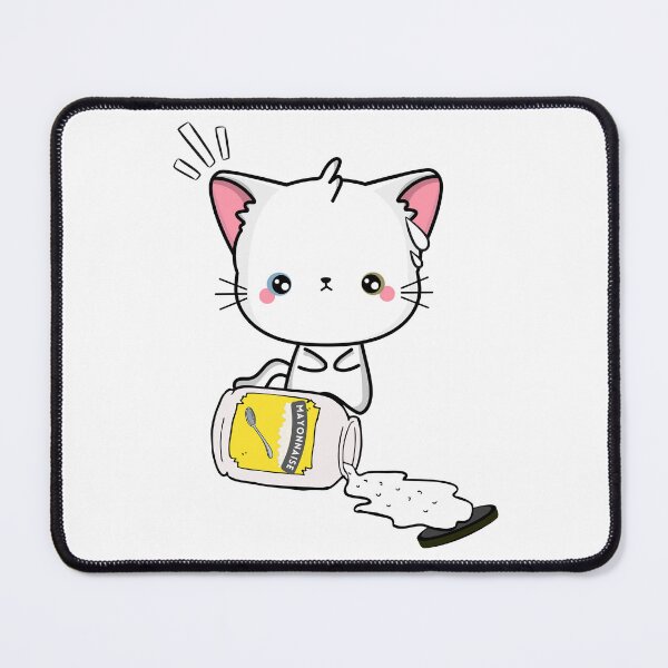 Item preview, Cute White Cat Spilled Mayonnaise designed and sold by Pet Station.