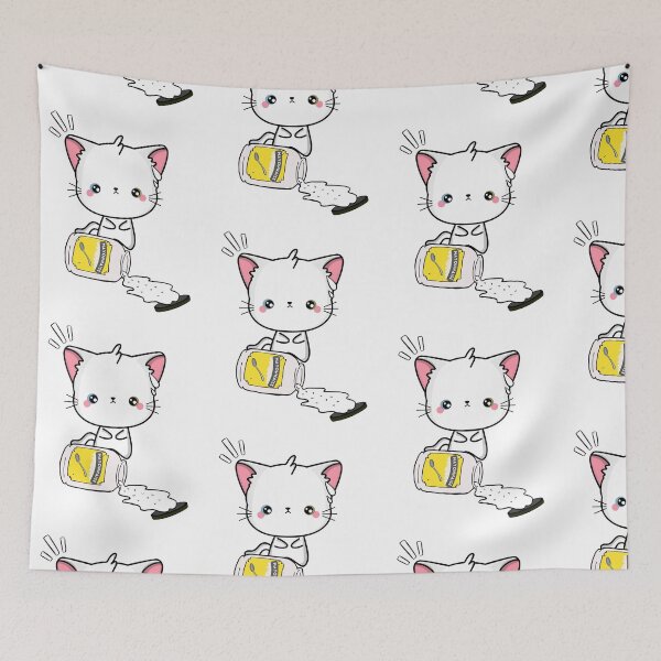 Item preview, Cute White Cat Spilled Mayonnaise designed and sold by Pet Station.
