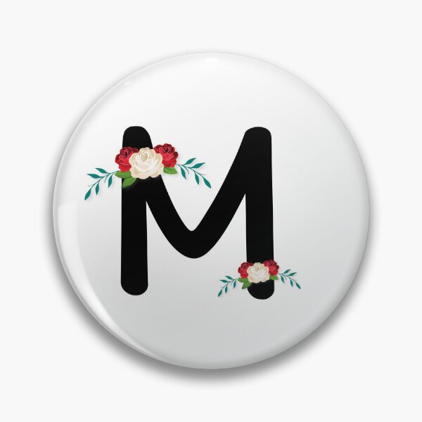 Item preview, Floral Black Monogram M designed and sold by ModernStyleBoho.