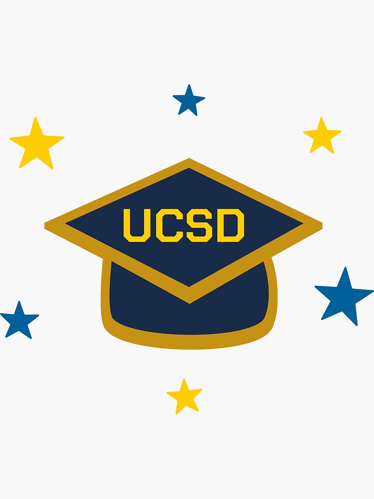 "UCSD Grad Cap and Stars" Sticker for Sale by AndrewAPicture Redbubble