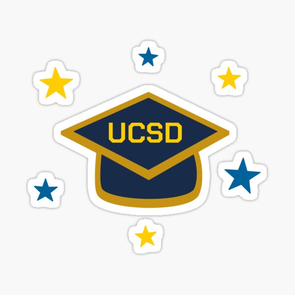 UCSD Grad Cap and Stars Sticker