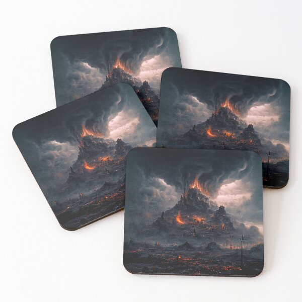 Item preview, Volcano erupting in hell designed and sold by TrippyAI.