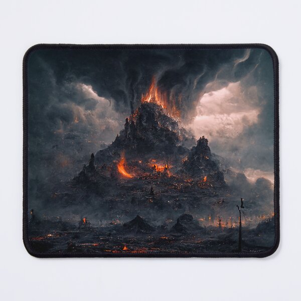 Item preview, Volcano erupting in hell designed and sold by TrippyAI.