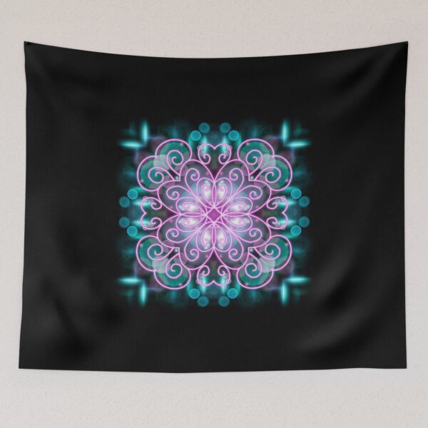 Item preview, Neon Mandala Flower Abstract designed and sold by Chatchot.