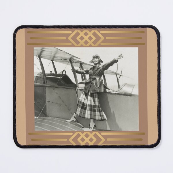 Item preview, woman aviator 1920s biplane pilot adventure designed and sold by LGMmugsdesign.