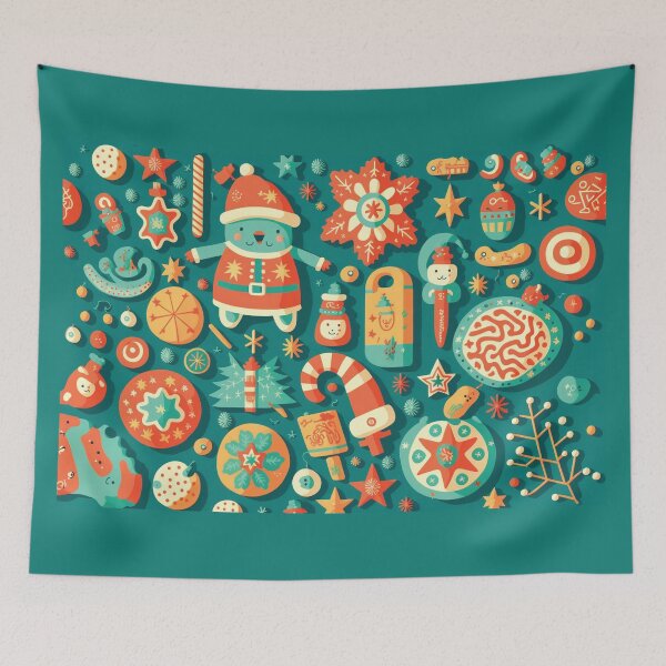 Item preview, Kids wallpaper Christmas pattern #4 designed and sold by FunArt4You.