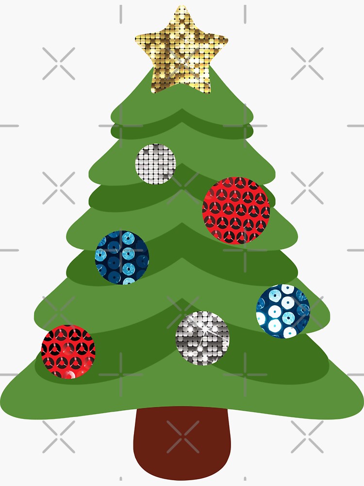 Emoji Christmas Tree Sticker For Sale By Gossiprag Redbubble 