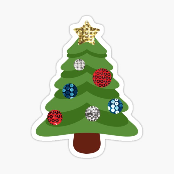 Emoji Christmas Tree Sticker For Sale By Gossiprag Redbubble 