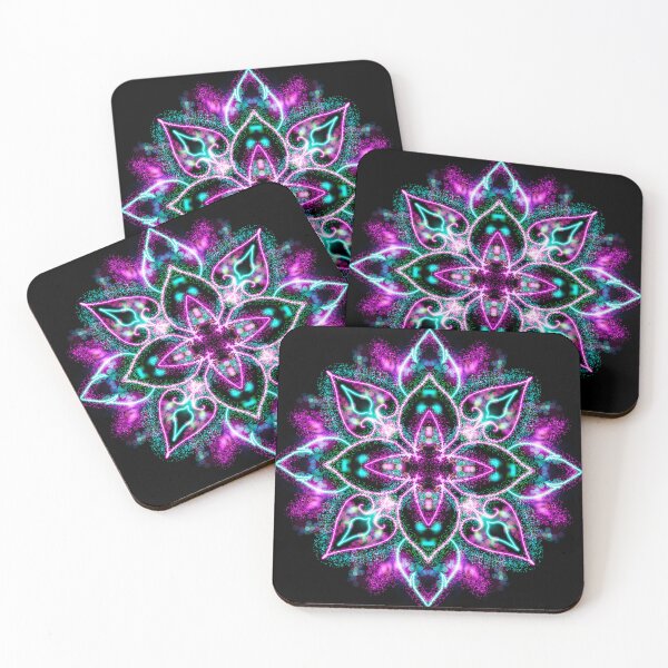 Item preview, Neon Mandala Flower Abstract designed and sold by Chatchot.